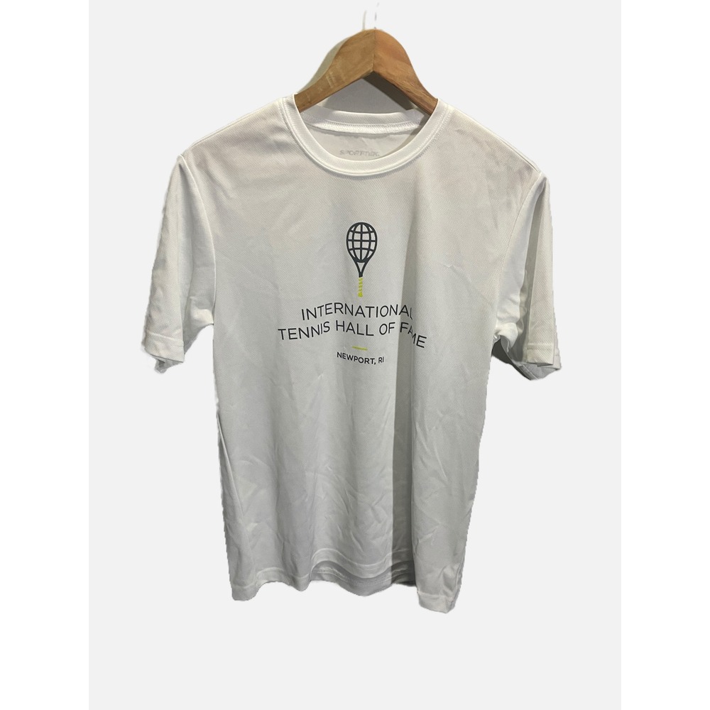 Sport-Tek T-Shirt Mens Small White Tennis Hall of Fame Newport RI Athletic Tee